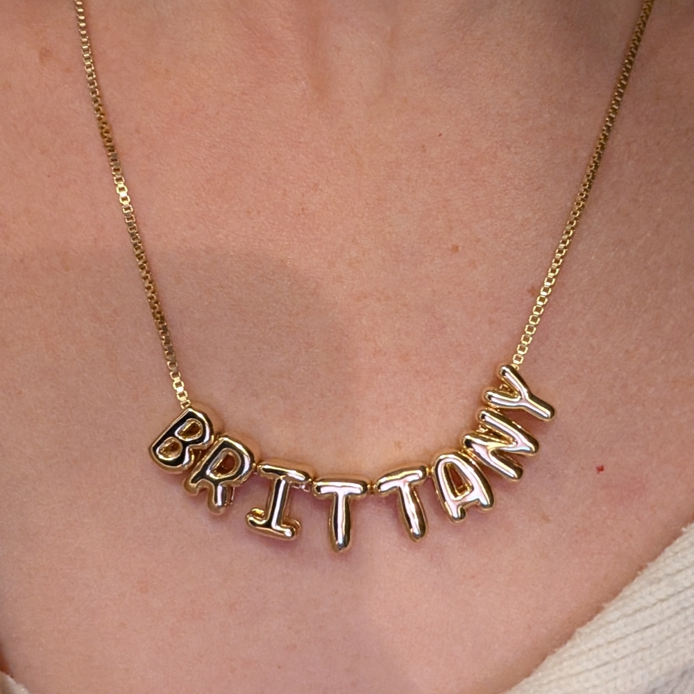 Bubble Letter Custom Necklace Brittany